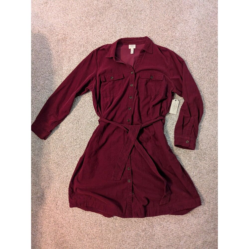 St. John's Bay Corduroy Midi Dress NWT